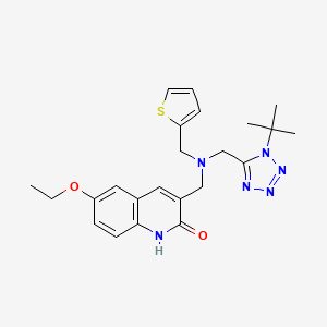 molecular formula C23H28N6O2S B1214120 3-[[(1-tert-butyl-5-tetrazolyl)methyl-(thiophen-2-ylmethyl)amino]methyl]-6-ethoxy-1H-quinolin-2-one 