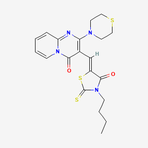 3-[(Z)-(3-butyl-4-oxo-2-thioxo-1,3-thiazolidin-5-ylidene)methyl]-2-(thiomorpholin-4-yl)-4H-pyrido[1,2-a]pyrimidin-4-one