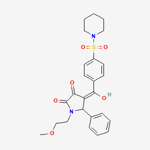 (4E)-4-{hydroxy[4-(piperidin-1-ylsulfonyl)phenyl]methylidene}-1-(2-methoxyethyl)-5-phenylpyrrolidine-2,3-dione