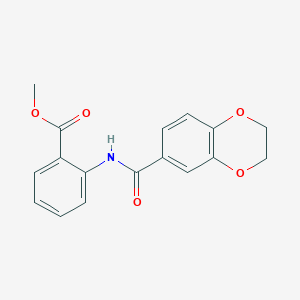 molecular formula C17H15NO5 B1214125 2-[[2,3-Dihydro-1,4-benzodioxin-6-yl(oxo)methyl]amino]benzoic acid methyl ester 