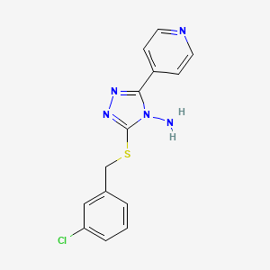 molecular formula C14H12ClN5S B12141257 3-(3-Chloro-benzylsulfanyl)-5-pyridin-4-yl-[1,2,4]triazol-4-ylamine CAS No. 676335-85-6