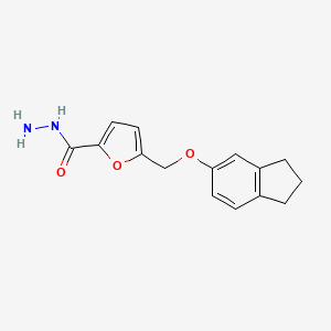 molecular formula C15H16N2O3 B1214127 5-[(2,3-dihydro-1H-inden-5-yloxy)methyl]-2-furohydrazide CAS No. 364599-56-4