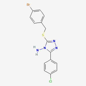 3-[(4-Bromophenyl)methylthio]-5-(4-chlorophenyl)-1,2,4-triazole-4-ylamine