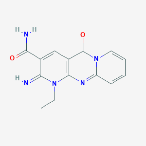 7-Ethyl-6-imino-2-oxo-1,7,9-triazatricyclo[8.4.0.0^{3,8}]tetradeca-3(8),4,9,11,13-pentaene-5-carboxamide