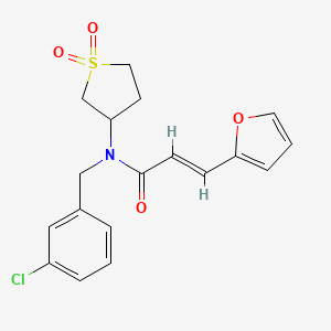 molecular formula C18H18ClNO4S B12141308 (E)-N-(3-chlorobenzyl)-N-(1,1-dioxidotetrahydrothiophen-3-yl)-3-(furan-2-yl)acrylamide 