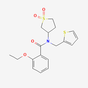 molecular formula C18H21NO4S2 B12141346 N-(1,1-dioxidotetrahydrothiophen-3-yl)-2-ethoxy-N-(thiophen-2-ylmethyl)benzamide 