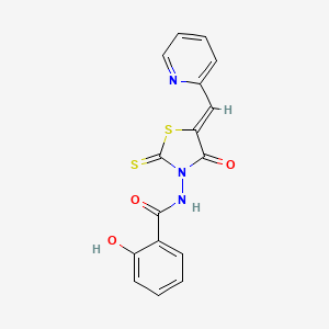 2-{[(5Z)-4-oxo-5-(pyridinium-2-ylmethylidene)-2-thioxo-1,3-thiazolidin-3-yl]carbamoyl}phenolate