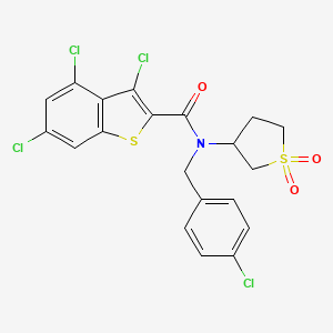 Benzo[b]thiophene-2-carboxamide, 3,4,6-trichloro-N-[(4-chlorophenyl)methyl]-N-(tetrahydro-1,1-dioxido-3-thienyl)-(9CI)