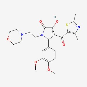 molecular formula C24H29N3O6S B12141472 5-(3,4-Dimethoxyphenyl)-4-[(2,4-dimethyl(1,3-thiazol-5-yl))carbonyl]-3-hydroxy-1-(2-morpholin-4-ylethyl)-3-pyrrolin-2-one 