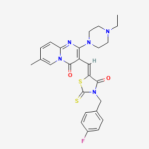 2-(4-ethylpiperazin-1-yl)-3-{(Z)-[3-(4-fluorobenzyl)-4-oxo-2-thioxo-1,3-thiazolidin-5-ylidene]methyl}-7-methyl-4H-pyrido[1,2-a]pyrimidin-4-one