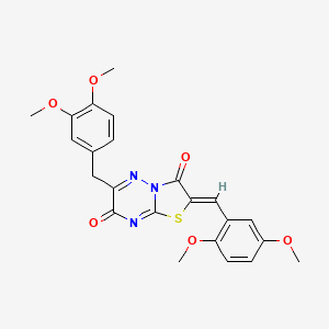 (2Z)-6-(3,4-dimethoxybenzyl)-2-(2,5-dimethoxybenzylidene)-7H-[1,3]thiazolo[3,2-b][1,2,4]triazine-3,7(2H)-dione