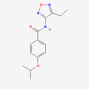 molecular formula C14H17N3O3 B12141556 N-(4-ethyl-1,2,5-oxadiazol-3-yl)-4-(propan-2-yloxy)benzamide 