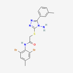 2-[4-amino-5-(3-methylphenyl)(1,2,4-triazol-3-ylthio)]-N-(2,6-dibromo-4-methyl phenyl)acetamide