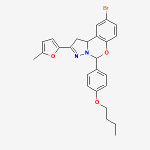 9-Bromo-5-(4-butoxyphenyl)-2-(5-methylfuran-2-yl)-1,10b-dihydropyrazolo[1,5-c][1,3]benzoxazine