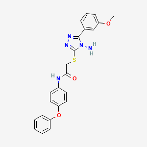 molecular formula C23H21N5O3S B12141621 2-[4-amino-5-(3-methoxyphenyl)(1,2,4-triazol-3-ylthio)]-N-(4-phenoxyphenyl)ace tamide 