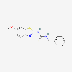 molecular formula C16H15N3OS2 B12141625 1-Benzyl-3-(6-methoxy-1,3-benzothiazol-2-yl)thiourea 