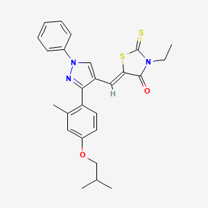 (5Z)-3-ethyl-5-({3-[2-methyl-4-(2-methylpropoxy)phenyl]-1-phenyl-1H-pyrazol-4-yl}methylidene)-2-thioxo-1,3-thiazolidin-4-one