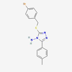 3-[(4-Bromophenyl)methylthio]-5-(4-methylphenyl)-1,2,4-triazole-4-ylamine