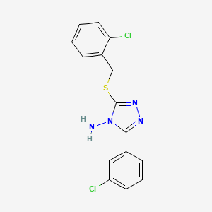 molecular formula C15H12Cl2N4S B12141631 3-[(2-chlorobenzyl)sulfanyl]-5-(3-chlorophenyl)-4H-1,2,4-triazol-4-amine 