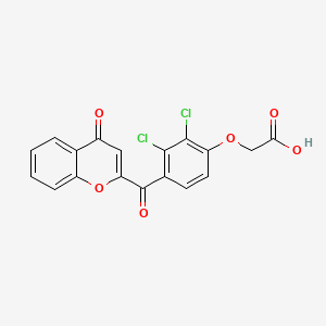 molecular formula C18H10Cl2O6 B1214164 2-(2',3'-Dichloro-4'-carboxymethyleneoxybenzoyl)chromone CAS No. 76733-03-4
