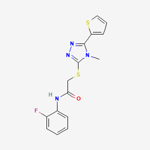 N-(2-fluorophenyl)-2-{[4-methyl-5-(thiophen-2-yl)-4H-1,2,4-triazol-3-yl]sulfanyl}acetamide