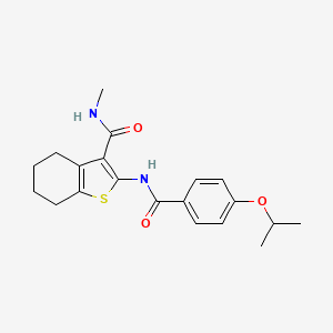 molecular formula C20H24N2O3S B12141724 2-(4-isopropoxybenzamido)-N-methyl-4,5,6,7-tetrahydrobenzo[b]thiophene-3-carboxamide 