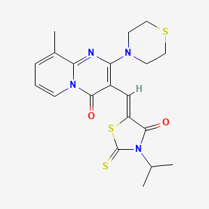 9-methyl-3-{(Z)-[4-oxo-3-(propan-2-yl)-2-thioxo-1,3-thiazolidin-5-ylidene]methyl}-2-(thiomorpholin-4-yl)-4H-pyrido[1,2-a]pyrimidin-4-one