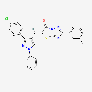 (5Z)-5-{[3-(4-chlorophenyl)-1-phenyl-1H-pyrazol-4-yl]methylidene}-2-(3-methylphenyl)[1,3]thiazolo[3,2-b][1,2,4]triazol-6(5H)-one