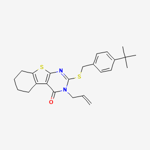 molecular formula C24H28N2OS2 B12141765 2-[(4-tert-butylbenzyl)sulfanyl]-3-(prop-2-en-1-yl)-5,6,7,8-tetrahydro[1]benzothieno[2,3-d]pyrimidin-4(3H)-one 