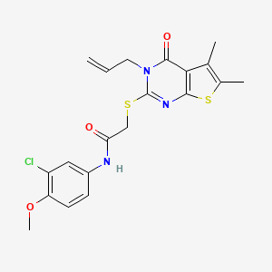 N-(3-chloro-4-methoxyphenyl)-2-{[5,6-dimethyl-4-oxo-3-(prop-2-en-1-yl)-3,4-dihydrothieno[2,3-d]pyrimidin-2-yl]sulfanyl}acetamide