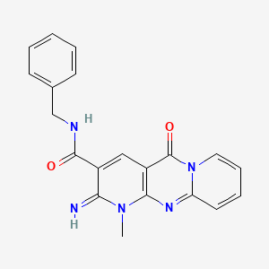 molecular formula C20H17N5O2 B12141863 (2-imino-1-methyl-5-oxo(1,6-dihydropyridino[1,2-a]pyridino[2,3-d]pyrimidin-3-y l))-N-benzylcarboxamide 