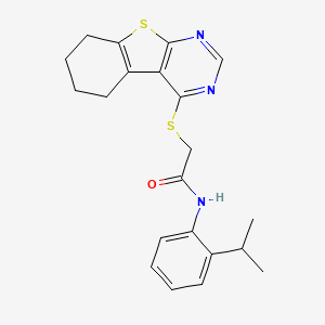 N-[2-(propan-2-yl)phenyl]-2-(5,6,7,8-tetrahydro[1]benzothieno[2,3-d]pyrimidin-4-ylsulfanyl)acetamide