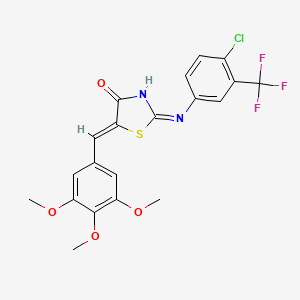 (2Z,5Z)-2-{[4-chloro-3-(trifluoromethyl)phenyl]imino}-5-(3,4,5-trimethoxybenzylidene)-1,3-thiazolidin-4-one