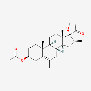 Pregn-5-en-20-one, 3b,17-dihydroxy-6,16b-dimethyl-, 3-acetate (7CI,8CI)