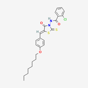 2-chloro-N-{(5Z)-5-[4-(octyloxy)benzylidene]-4-oxo-2-thioxo-1,3-thiazolidin-3-yl}benzamide