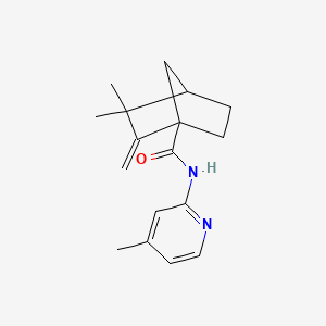 molecular formula C17H22N2O B12142029 3,3-dimethyl-2-methylidene-N-(4-methylpyridin-2-yl)bicyclo[2.2.1]heptane-1-carboxamide 