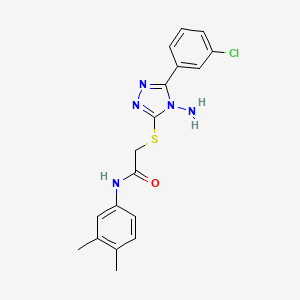 2-[4-amino-5-(3-chlorophenyl)(1,2,4-triazol-3-ylthio)]-N-(3,4-dimethylphenyl)a cetamide