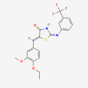 (2E,5Z)-5-(4-ethoxy-3-methoxybenzylidene)-2-{[3-(trifluoromethyl)phenyl]imino}-1,3-thiazolidin-4-one