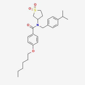 N-(1,1-dioxidotetrahydrothiophen-3-yl)-4-(hexyloxy)-N-[4-(propan-2-yl)benzyl]benzamide