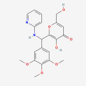 3-hydroxy-6-(hydroxymethyl)-2-[(pyridin-2-ylamino)(3,4,5-trimethoxyphenyl)methyl]-4H-pyran-4-one