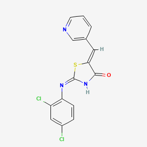 (2E,5Z)-2-[(2,4-dichlorophenyl)imino]-5-(pyridin-3-ylmethylidene)-1,3-thiazolidin-4-one