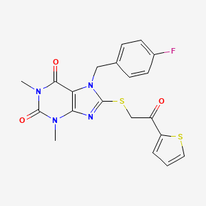 7-[(4-Fluorophenyl)methyl]-1,3-dimethyl-8-[(2-oxo-2-thiophen-2-ylethyl)thio]purine-2,6-dione
