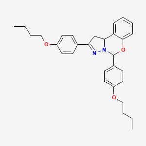 molecular formula C30H34N2O3 B12142293 2,5-Bis(4-butoxyphenyl)-1,10b-dihydropyrazolo[1,5-c][1,3]benzoxazine 