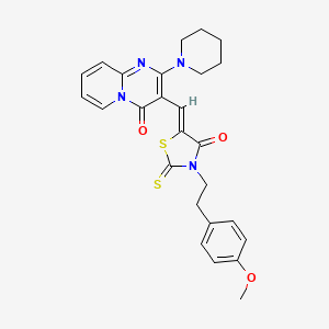 3-[(Z)-{3-[2-(4-methoxyphenyl)ethyl]-4-oxo-2-thioxo-1,3-thiazolidin-5-ylidene}methyl]-2-(piperidin-1-yl)-4H-pyrido[1,2-a]pyrimidin-4-one