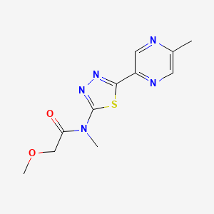 molecular formula C11H13N5O2S B1214231 2-methoxy-N-methyl-N-[5-(5-methyl-2-pyrazinyl)-1,3,4-thiadiazol-2-yl]acetamide 