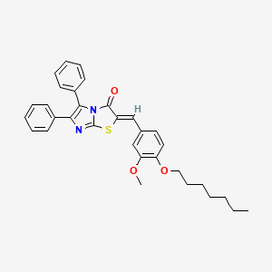 molecular formula C32H32N2O3S B12142314 (2Z)-2-[4-(heptyloxy)-3-methoxybenzylidene]-5,6-diphenylimidazo[2,1-b][1,3]thiazol-3(2H)-one 