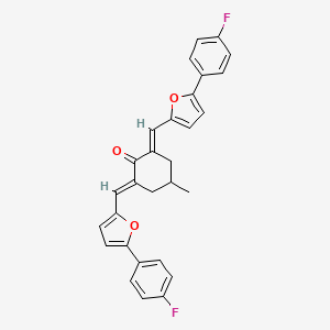 (2E,6E)-2,6-bis{[5-(4-fluorophenyl)furan-2-yl]methylidene}-4-methylcyclohexanone