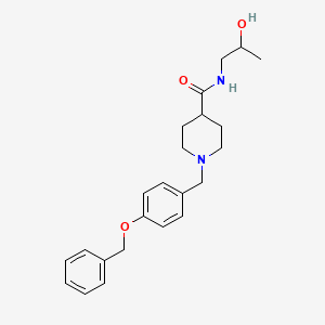 molecular formula C23H30N2O3 B1214233 N-(2-hydroxypropyl)-1-[(4-phenylmethoxyphenyl)methyl]-4-piperidinecarboxamide 