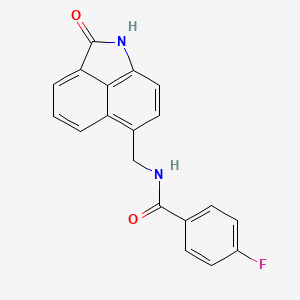 4-fluoro-N-[(2-oxo-1,2-dihydrobenzo[cd]indol-6-yl)methyl]benzamide