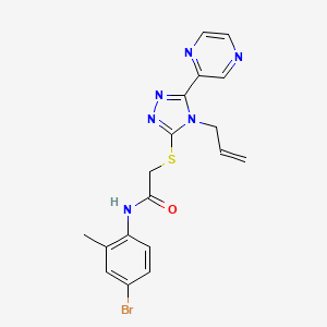 molecular formula C18H17BrN6OS B12142346 N-(4-bromo-2-methylphenyl)-2-{[4-(prop-2-en-1-yl)-5-(pyrazin-2-yl)-4H-1,2,4-triazol-3-yl]sulfanyl}acetamide 